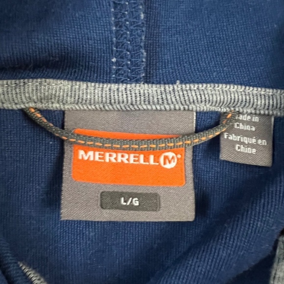 Merrell Gray Button Hoodie with Patch Elbows Sz L - Picture 8 of 15